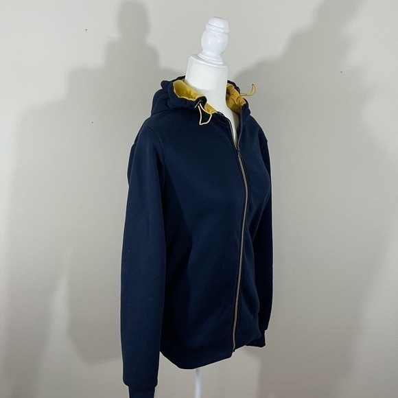 Across the Pond sz sm hoodie zip up nave with yellow accent - Picture 7 of 11